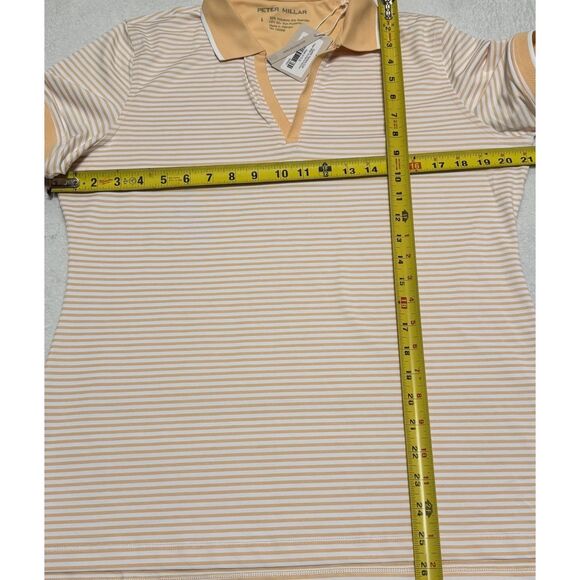 Peter Millar Womens Premium Golf Shirt Polo Size Large V-Neck Sleeve Logo NWT - Picture 8 of 8
